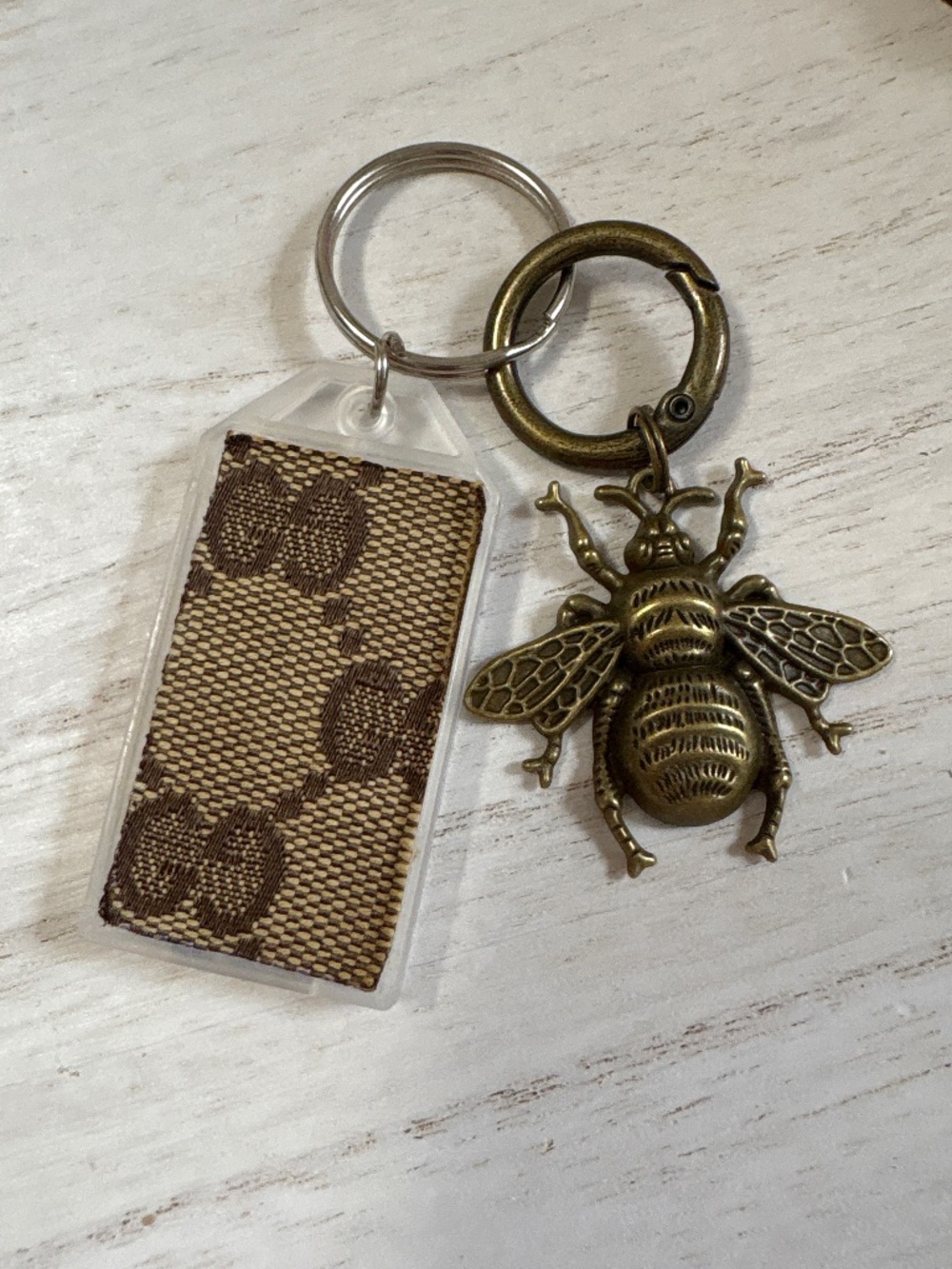 Authentic up-cycled Gucci keychain/ luggage tag/nametag